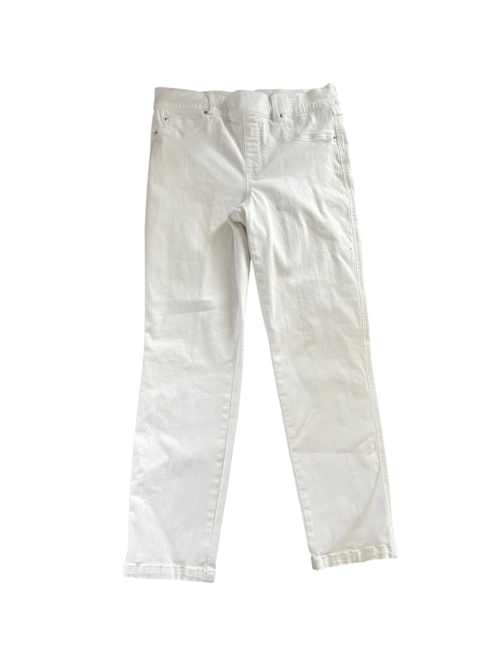 SpanxShape EveryWear Straight Leg Denim Stretch Jean Sz L White Pull On Style